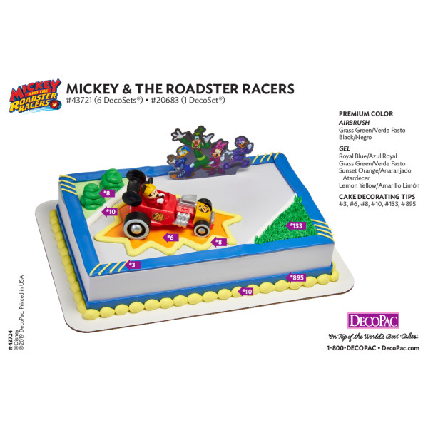 Mickey and the Roadster Racers | Cake Decorating Instruction Card | DecoPac