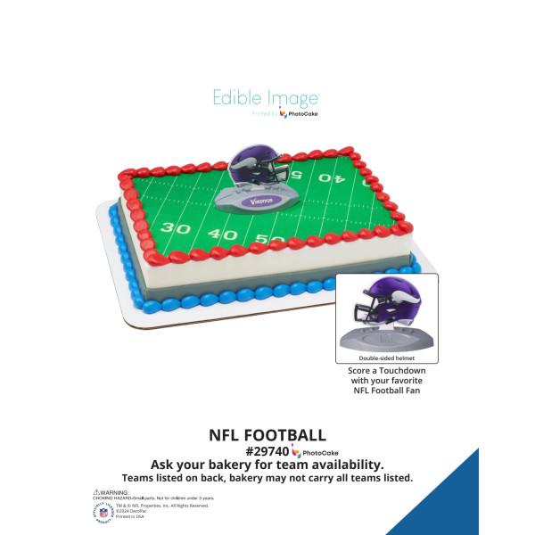 NFL Football The Magic of Cakes® PhotoCake® Enhanced Background Page