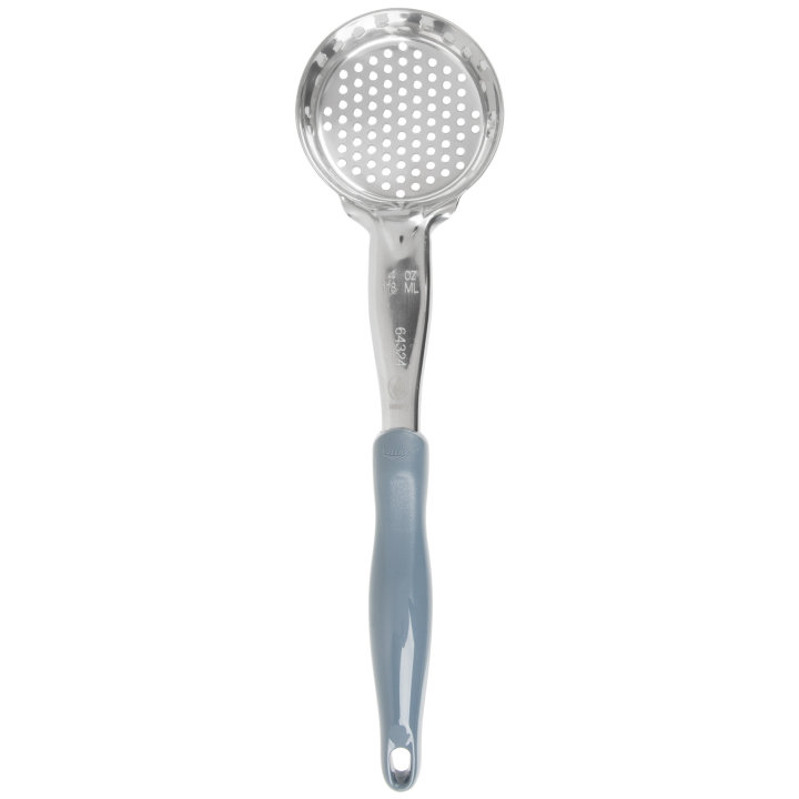 4-ounce one-piece heavy-duty perforated round Spoodle® utensil with gray nylon handle
