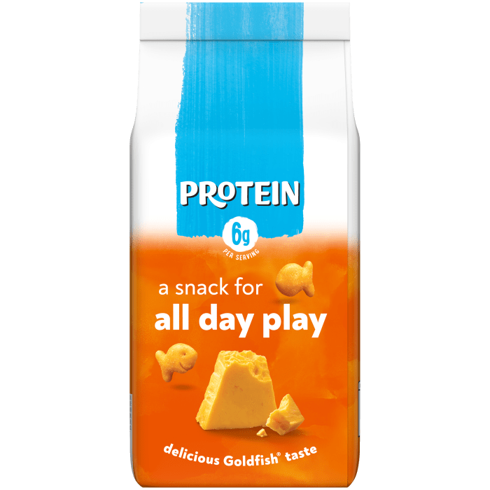 Goldfish® 6g Protein Cheddar Crackers, 6.6 oz, bag - Back Image