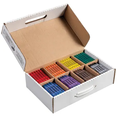 Prang Bulk Crayons Master Pack, 8 Assorted Colors, Large Size, 400 Count