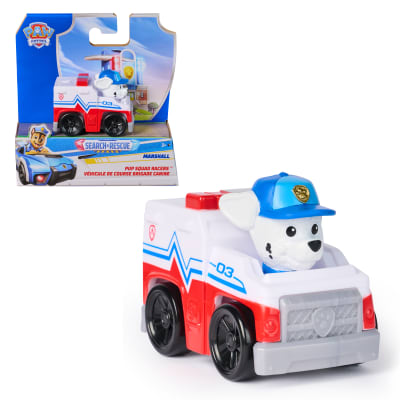 PAW Patrol: Search & Rescue, Marshall Pup Squad Racer, 2.5-Inch Racer with Real Working Wheels, Pretend Play Kids Toys for Boys & Girls Ages 3 and Up