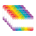 Creative Teaching Press&reg; Painted Palette Rainbow Scallops Name Tag Labels, 36 Per Pack, 6 Packs CTP4821-6