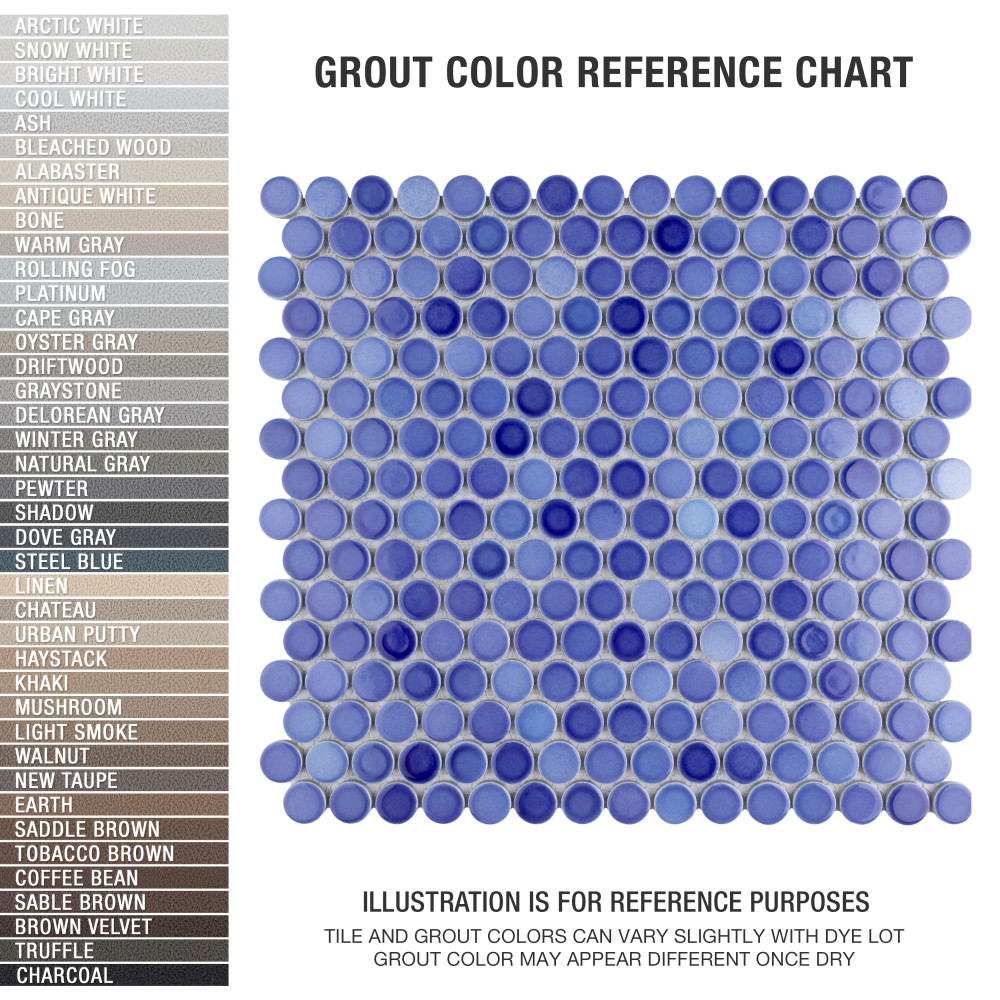 Hudson Penny Round Niagara 11-7/8 in. x 12-5/8 in. Porcelain Mosaic Tile