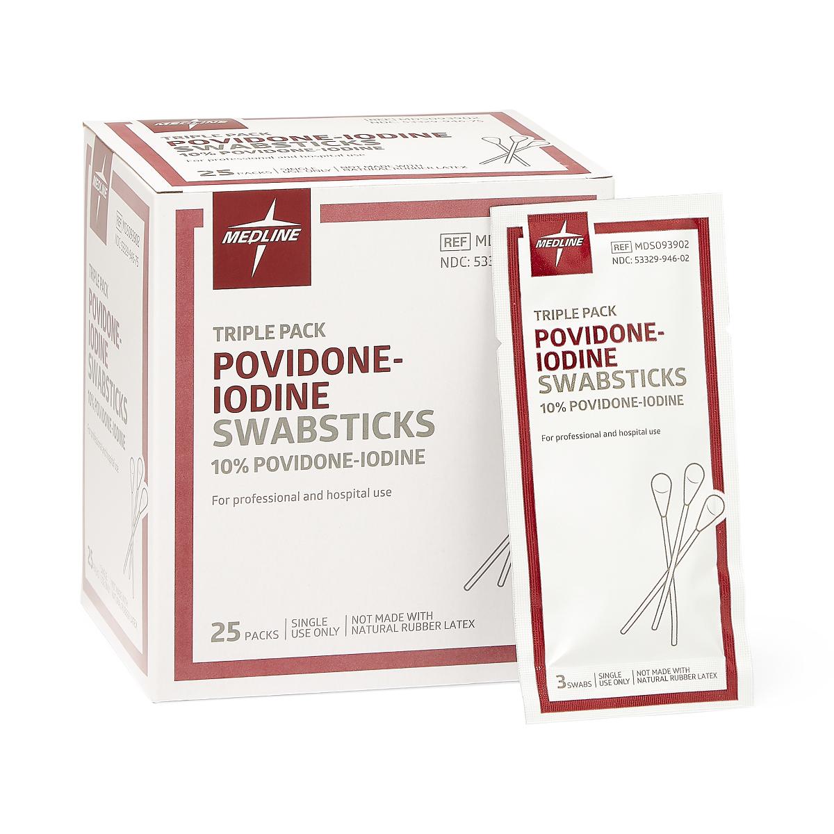 Medline SWAB, PVP (3/PK 25PK/BX 10BX/CS)