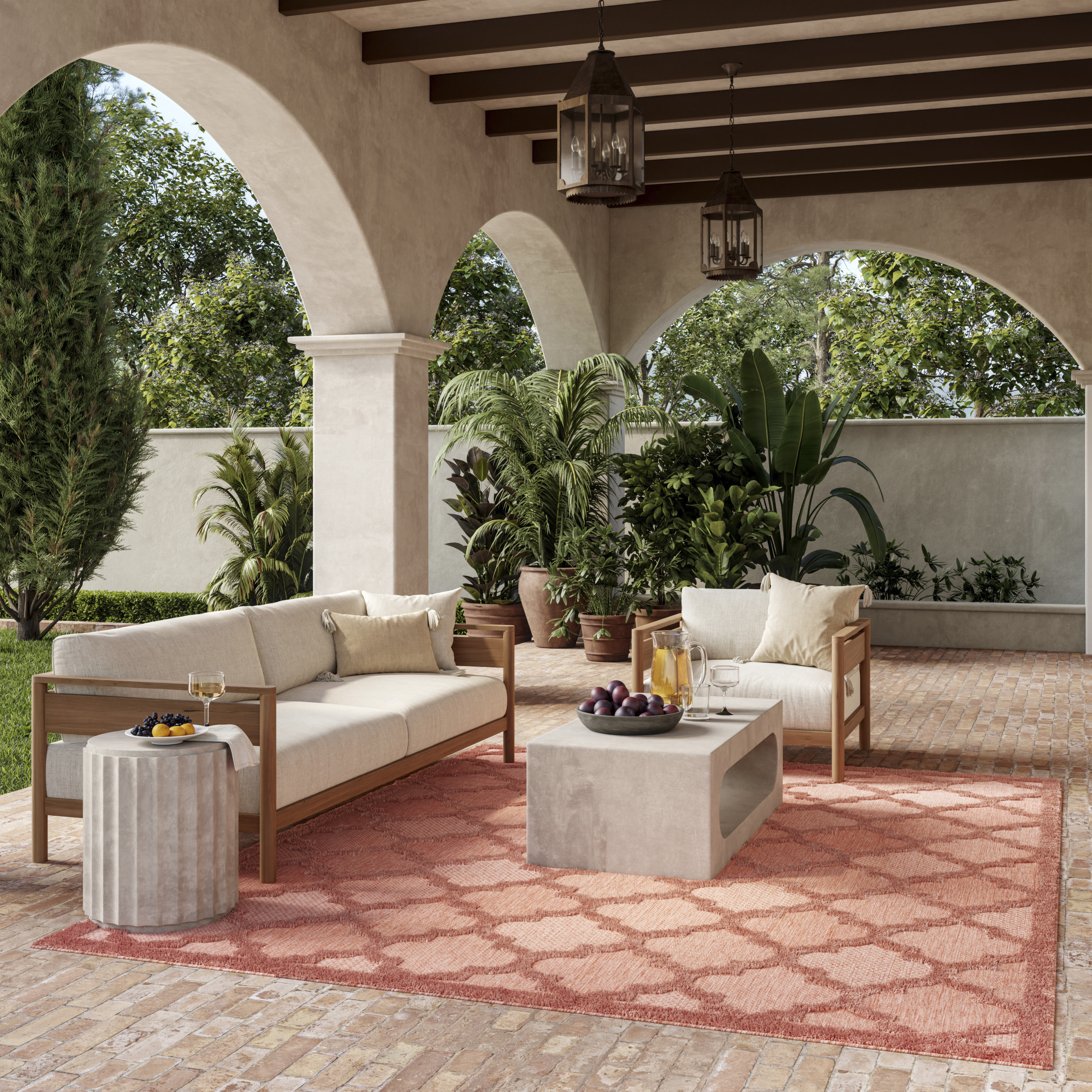 Nourison Easy Care 9' x 12' Coral Orange Modern Rug
