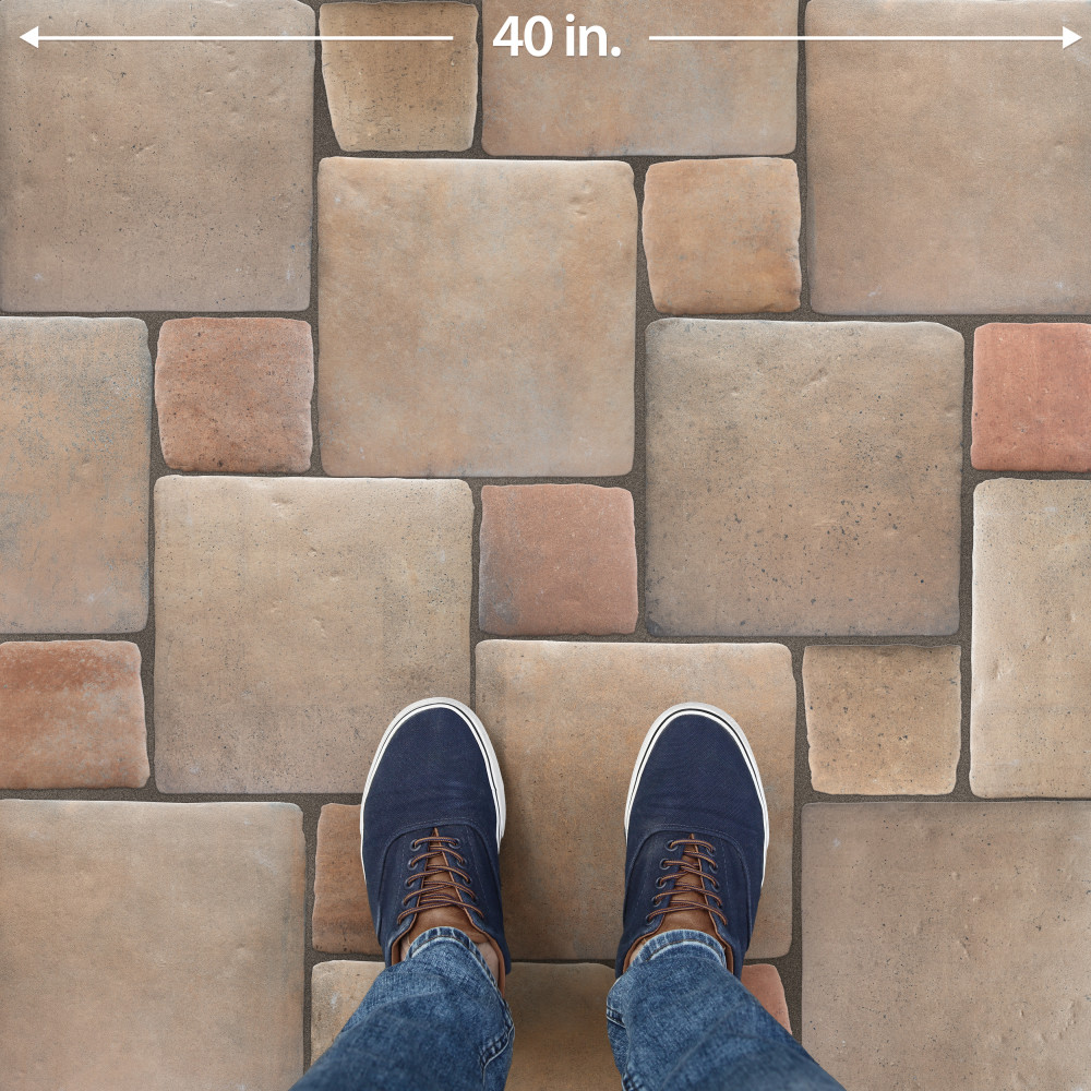 Benisa Marelle Teja with Cotto Taco 11-7/8 in. x 17-3/4 in. Porcelain Floor and Wall Tile