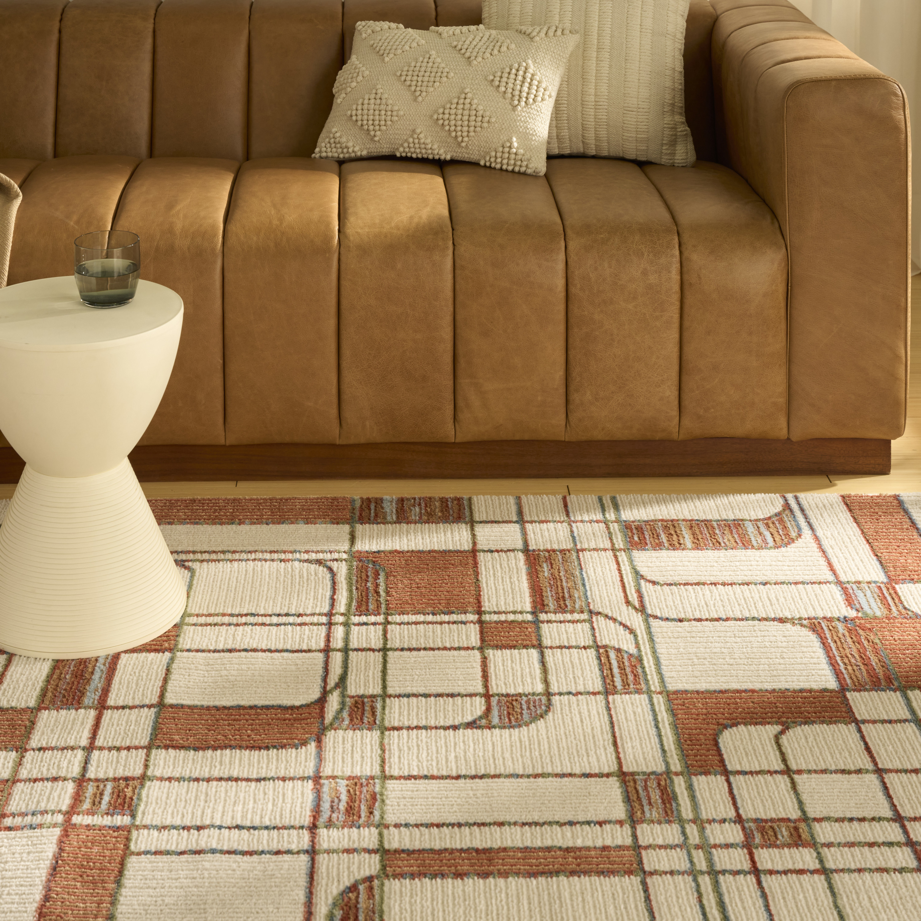 Nourison Nordic 8' x 10' Ivory Rust Mid-Century Modern Indoor Rug