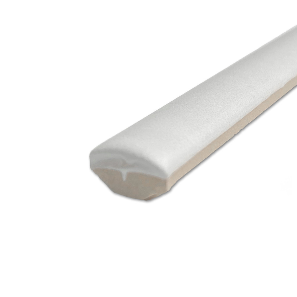 Coco Demi-Bullnose Matte Cloud White 1/2 in. x 7-7/8 in. Ceramic Wall Trim