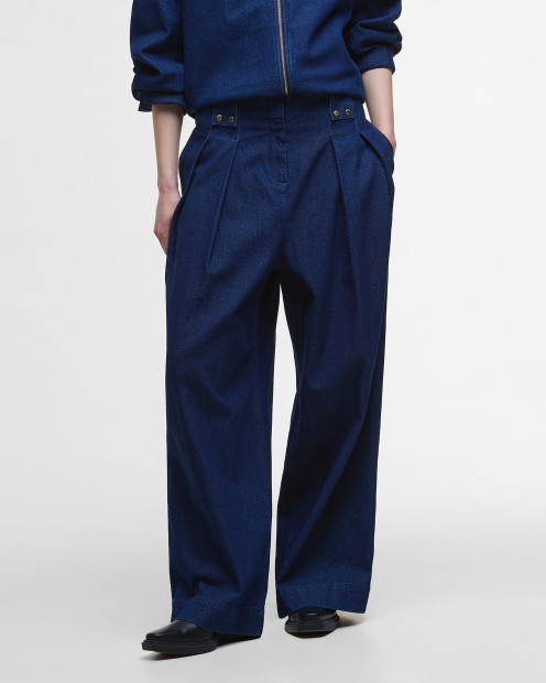 Arla Denim Wide-Leg Trousers Rinse Wash
