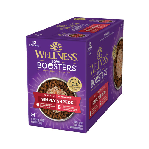 Wellness Bowl Boosters Simply Shreds Variety Pack Front packaging