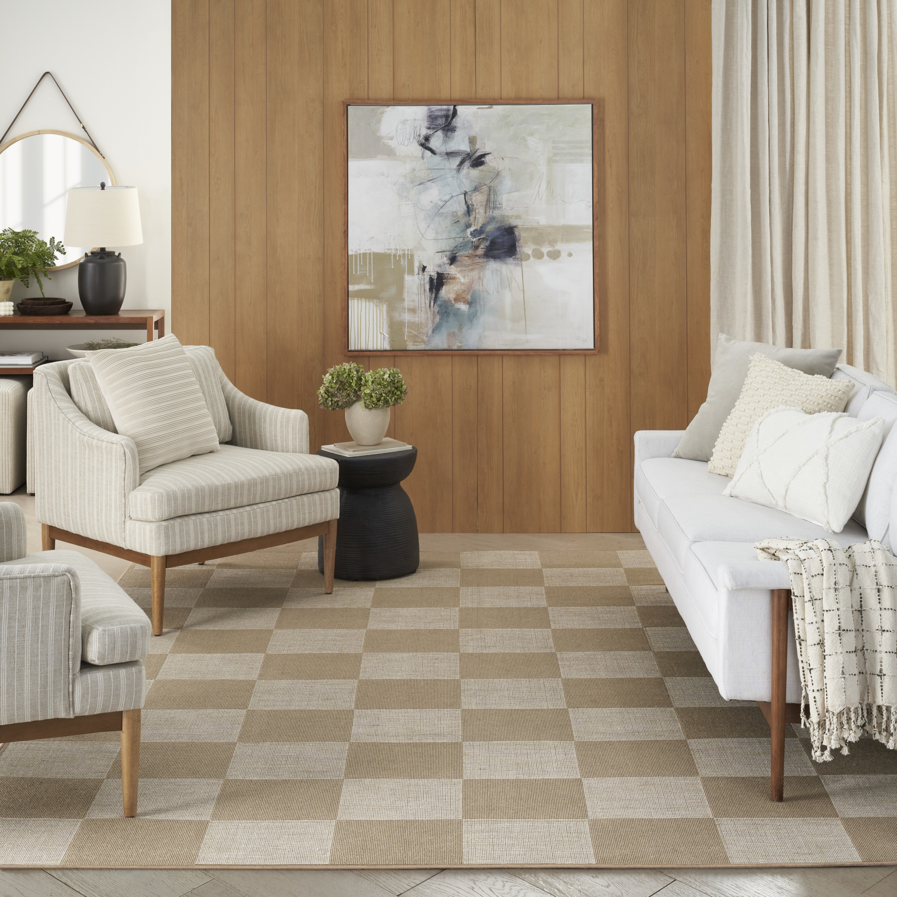 Nourison Washable Modern Jute 5'3" x 7'3" Natural Ivory Modern Indoor Rug