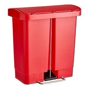 Rubbermaid Commercial, Streamline, Step-On, 4 gal, Resin, Red, Rectangle, Receptacle