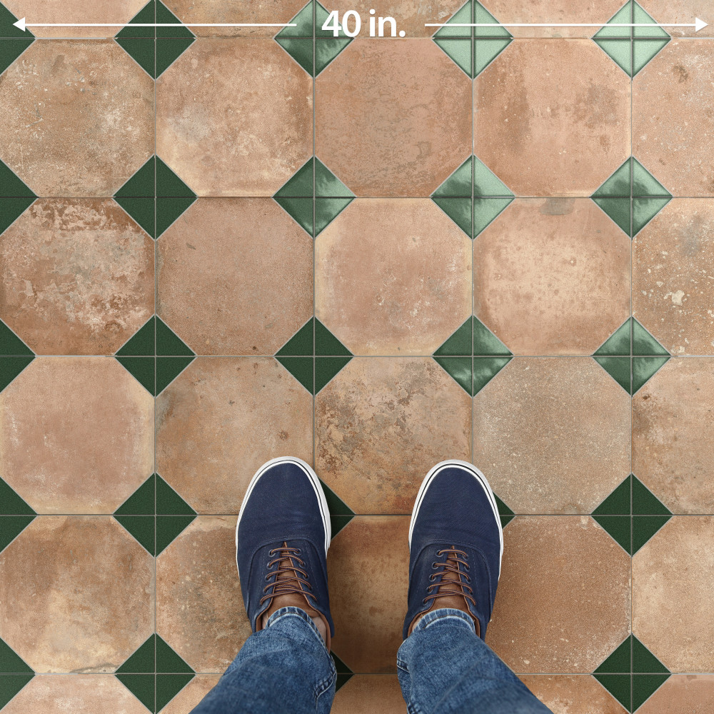 Kings Nonna with Spruce Corner 17-7/8 in. x 17-7/8 in. Porcelain Floor and Wall Tile