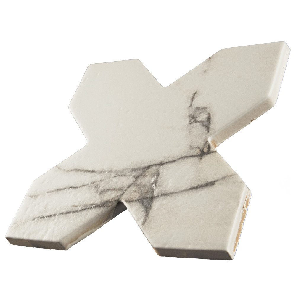 Istanbul Templar Shield Night with Day Cross 8-3/8 in. x 8-3/8 in. Porcelain Floor and Wall Tile