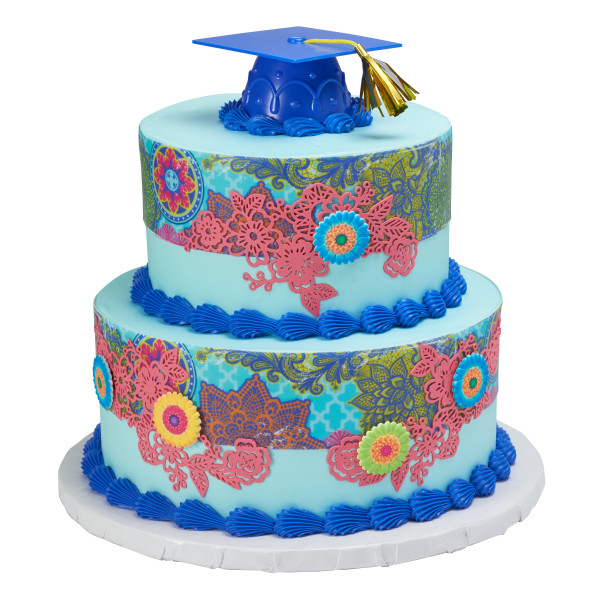 Blue Grad Cap With Tassels Layon DecoPac