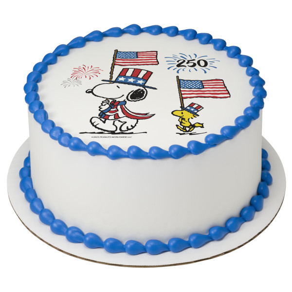 Peanuts® Snoopy® 250th Celebration PhotoCake® Edible Image®