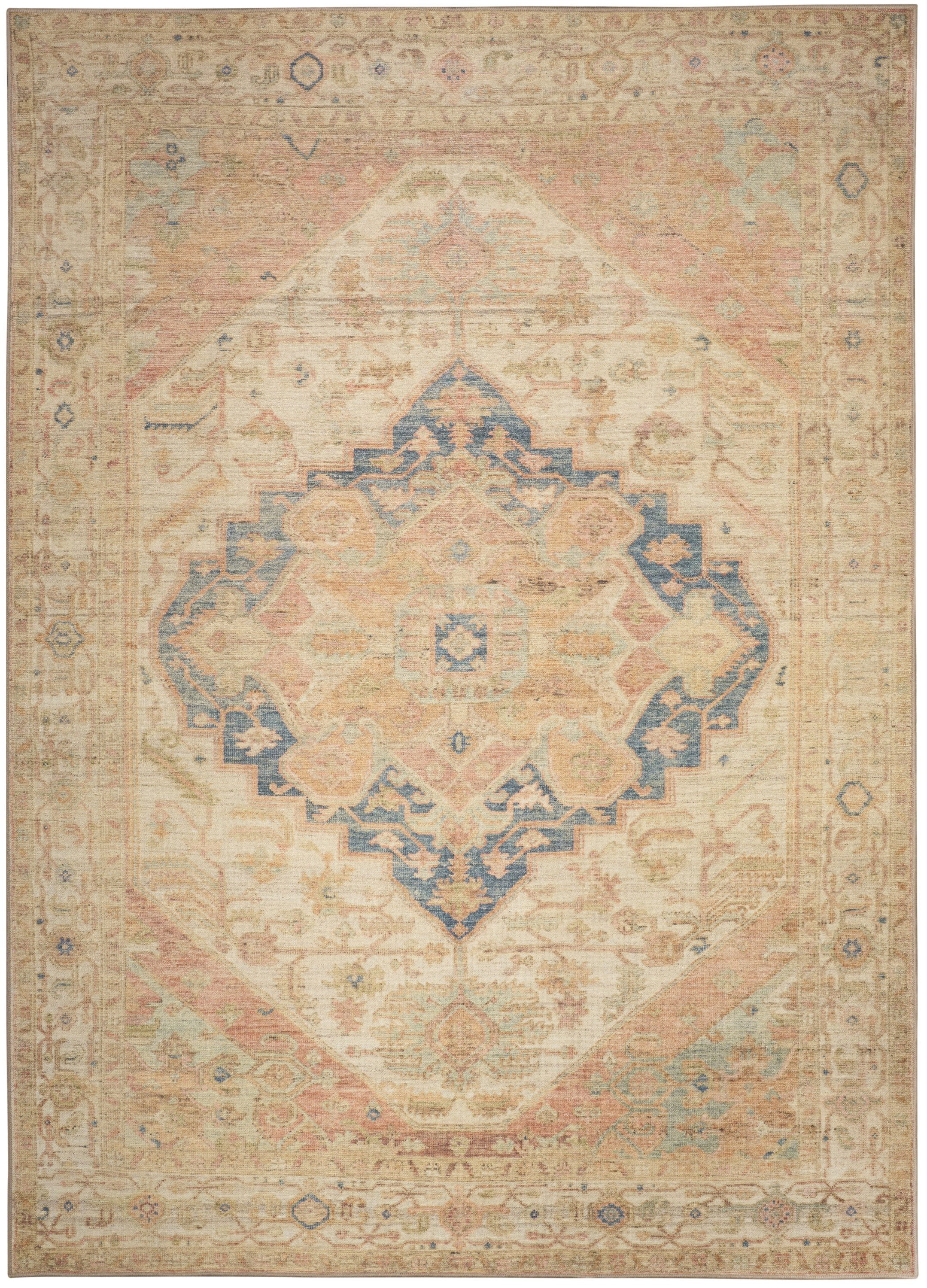 Nourison Vintage Washables 5'3" x 7'3" Multicolor Vintage Indoor Rug