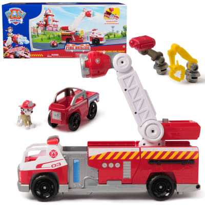 PAW Patrol Fire Rescue: Rapid Reload Fire Truck with Marshall Figure, Quick-Fire Launcher, Lights & Sounds, Kids Toys for Boys & Girls Ages 3 and Up
