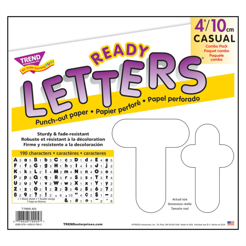 White 4-Inch Casual Uppercase/Lowercase Combo Pack Ready Letters®