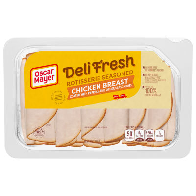 Oscar Mayer Deli Fresh Rotisserie Seasoned Chicken Breast, for a Low Carb Lifestyle, 9 oz Tray