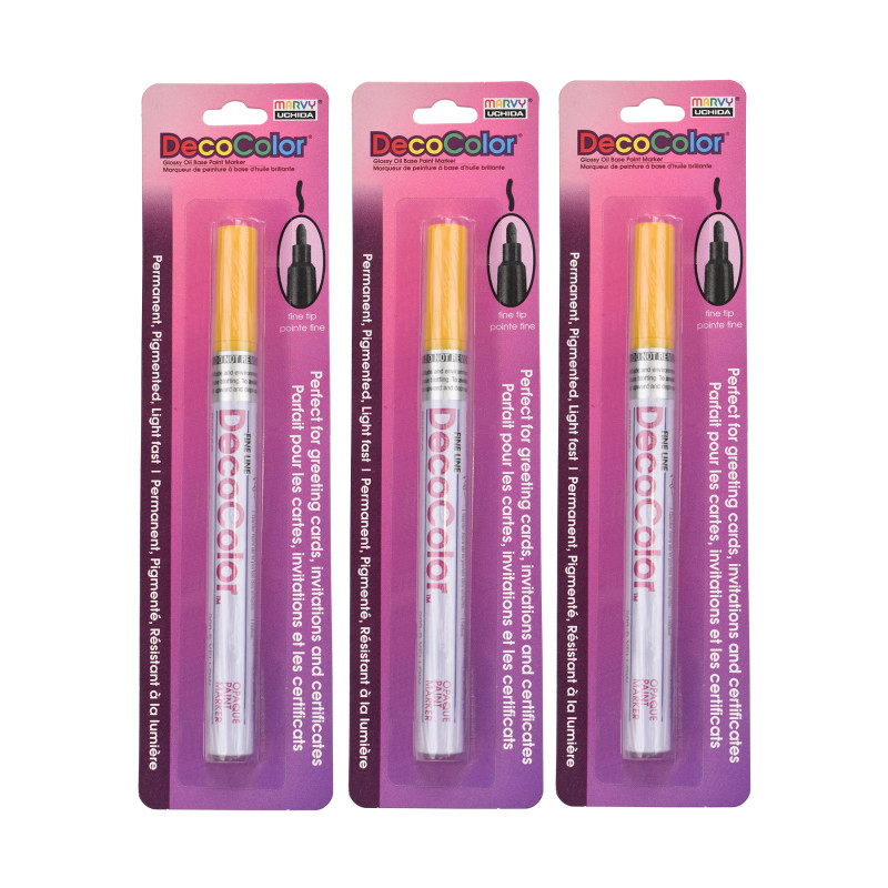 DecoColor® Paint Marker, Fine Tip, 200-S, Yellow #5, Set of 3