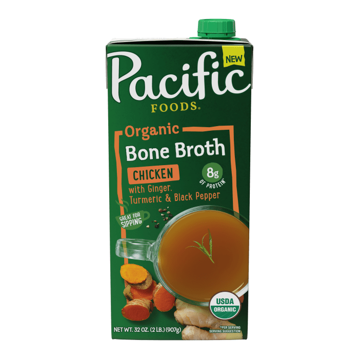 Organic Chicken Bone Broth With Ginger, Turmeric, and Black Pepper