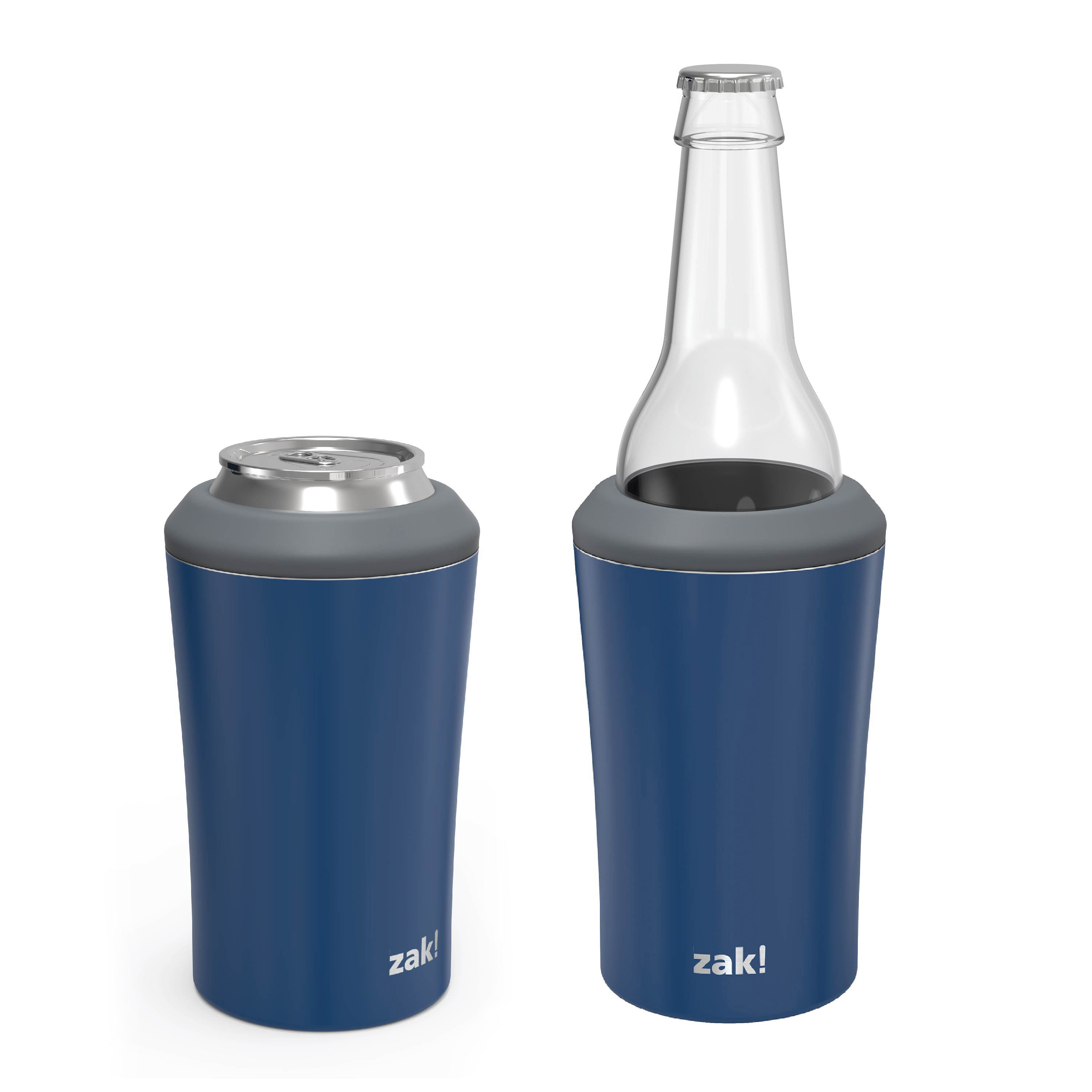 Zak Hydration 12 ounce Double Wall Stainless Steel Can and Bottle Cooler with Vacuum Insulation, Indigo slideshow image 2 Zak Hydration 12 ounce Double Wall Stainless Steel Can and Bottle Cooler with Vacuum Insulation, Indigo slideshow image 2