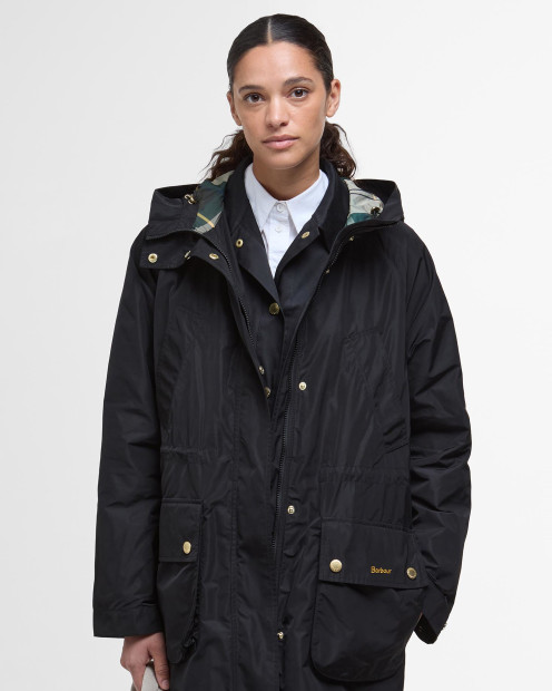Una Showerproof Parka Black/Ancient Tartan
