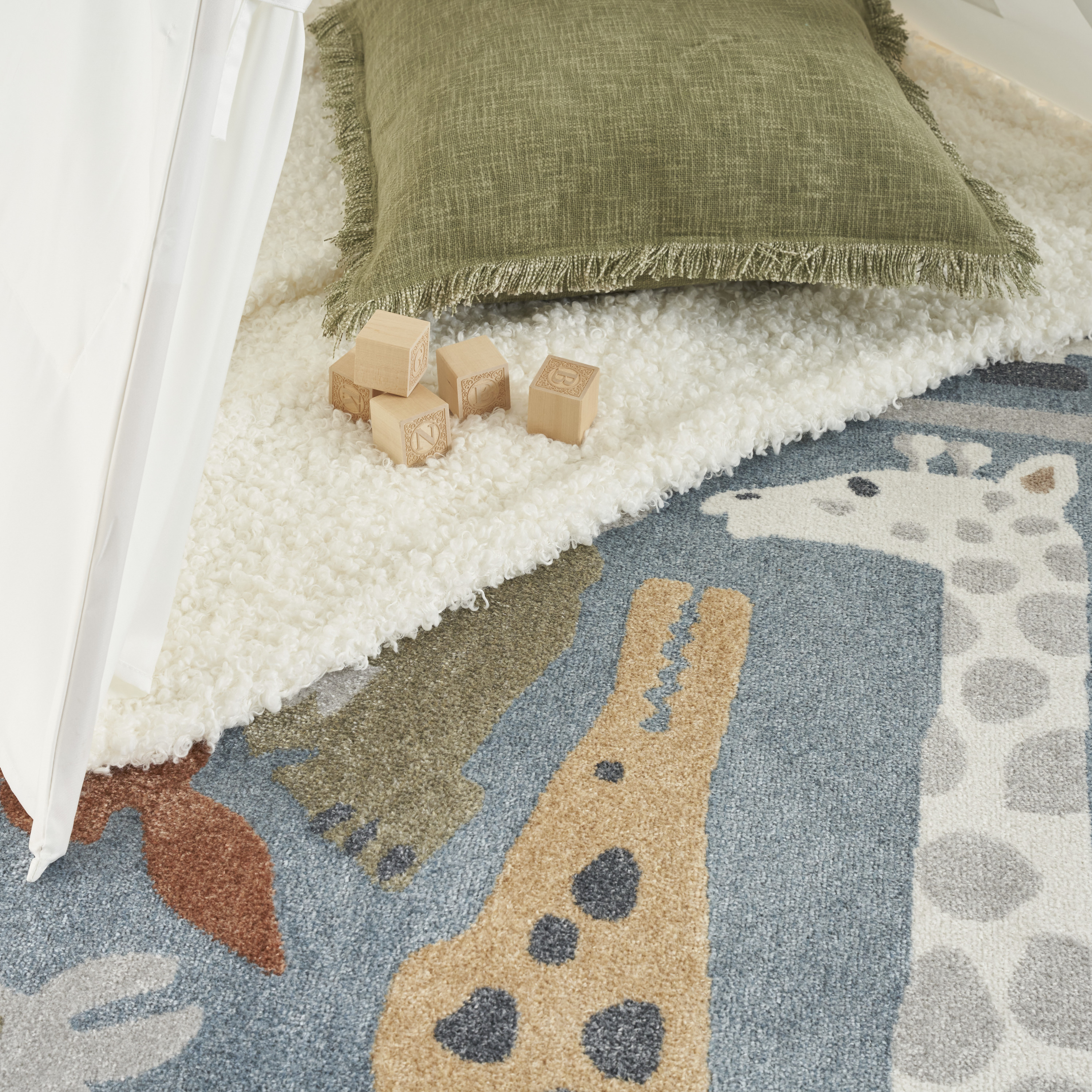 Nourison Astra Machine Washable 4' x Round Multicolor Kids Indoor Rug
