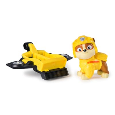 PAW Patrol: Action Pups Rubble Action Figure & Hoverboard Airplane Toy with Foldable Wings, Kids Toys for Boys & Girls Ages 3 and up