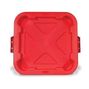 Rubbermaid Commercial, BRUTE®, Square, Resin, 28gal, Red, Receptacle Lid
