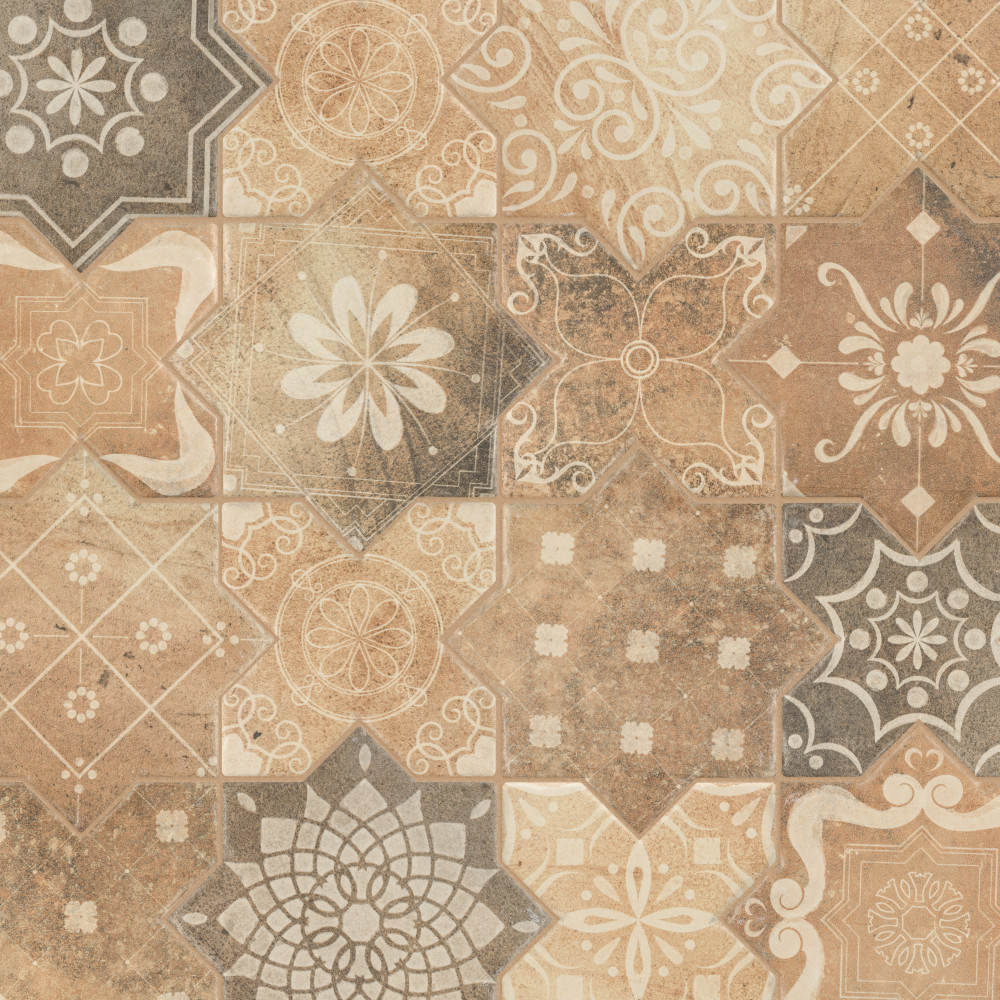 Tech Land Star Fire Temple/Cross Fire Temple 6 in. x 12 in. Porcelain Floor and Wall Tile