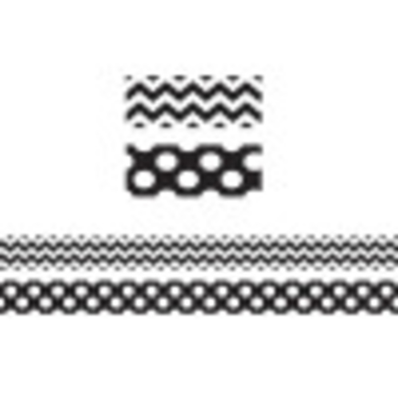 Black & White Chevrons Double-Sided Border, 36 Feet
