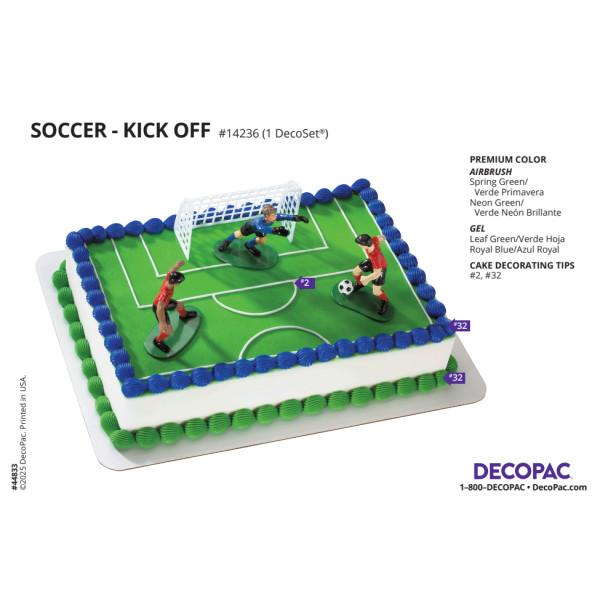 Soccer Kick Off Cake Decorating Instruction Card
