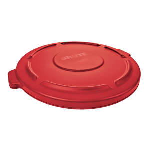 Rubbermaid Commercial, BRUTE®, Self-Draining, Round, Resin, 55gal, Resin, Red, Receptacle Lid