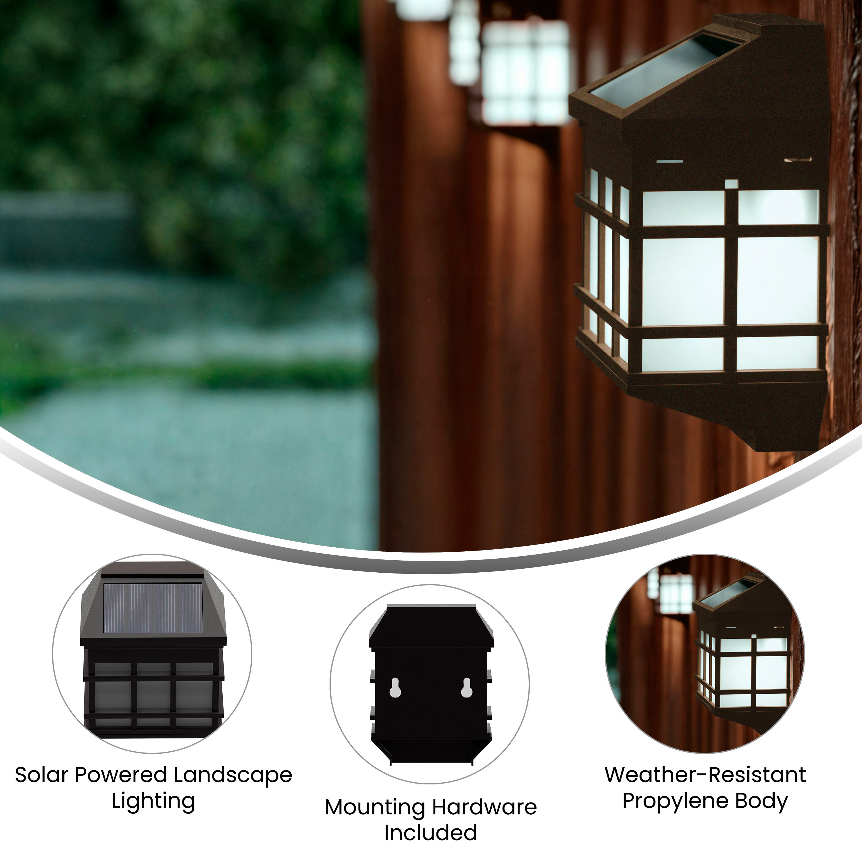 Caan Set of 6 Brown Solar Deck and Fence Lights, Decorative Outdoor Solar Pow... - Picture 15 of 22