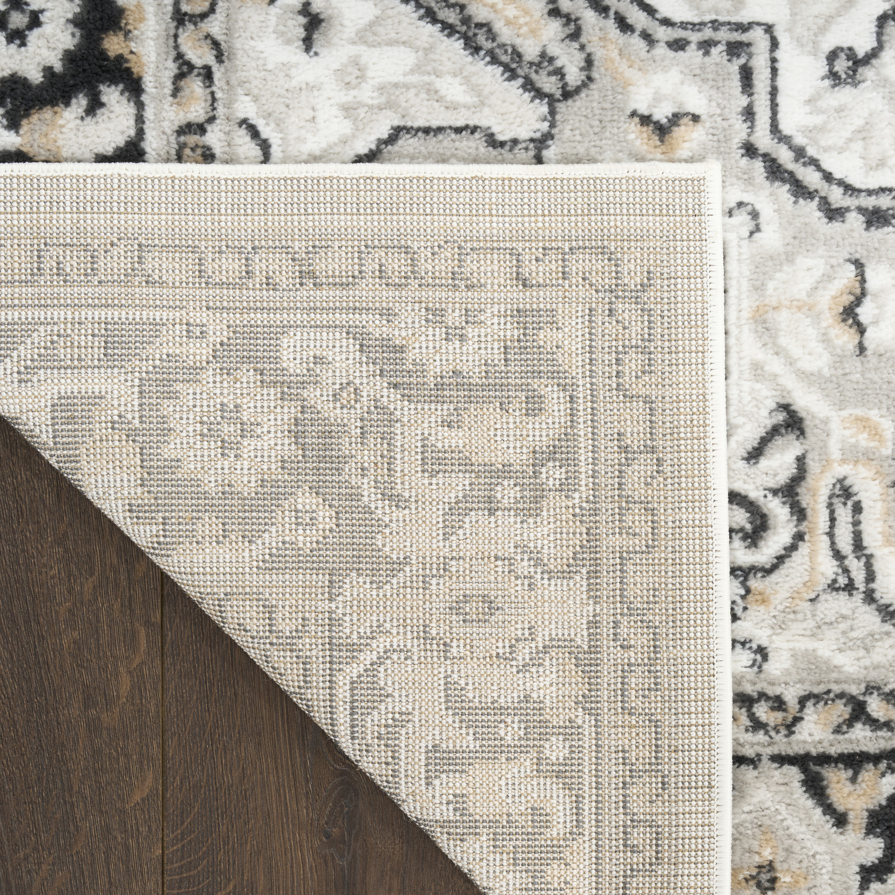 Nourison Dekor 5'3" x 7' Ivory Charcoal Vintage Indoor Rug