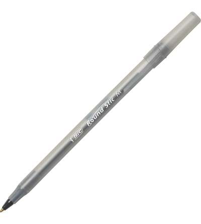 BIC® Round Stic® Ballpoint Pens, Black, Pack of 10