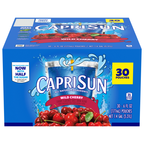 Capri Sun® Wild Cherry Flavored Juice Drink Blend, 30 ct Box, 6 fl oz Pouches Image