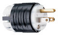 Black/White Nylon 15A 125V 2P3W Straight Blade Plug Extra-Hard Use Specification Grade