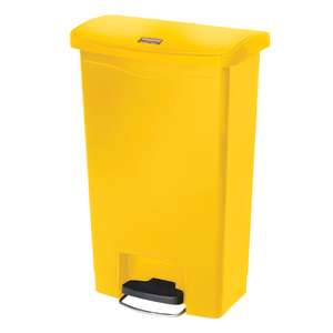 Rubbermaid Commercial, Streamline®, Step-On, 13gal, Resin, Yellow, Rectangle, Receptacle