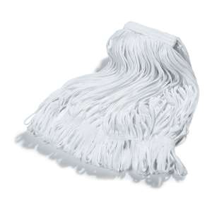 Carlisle, Medium, Looped-End, 1" Headband, Cotton, White, Wet Mop