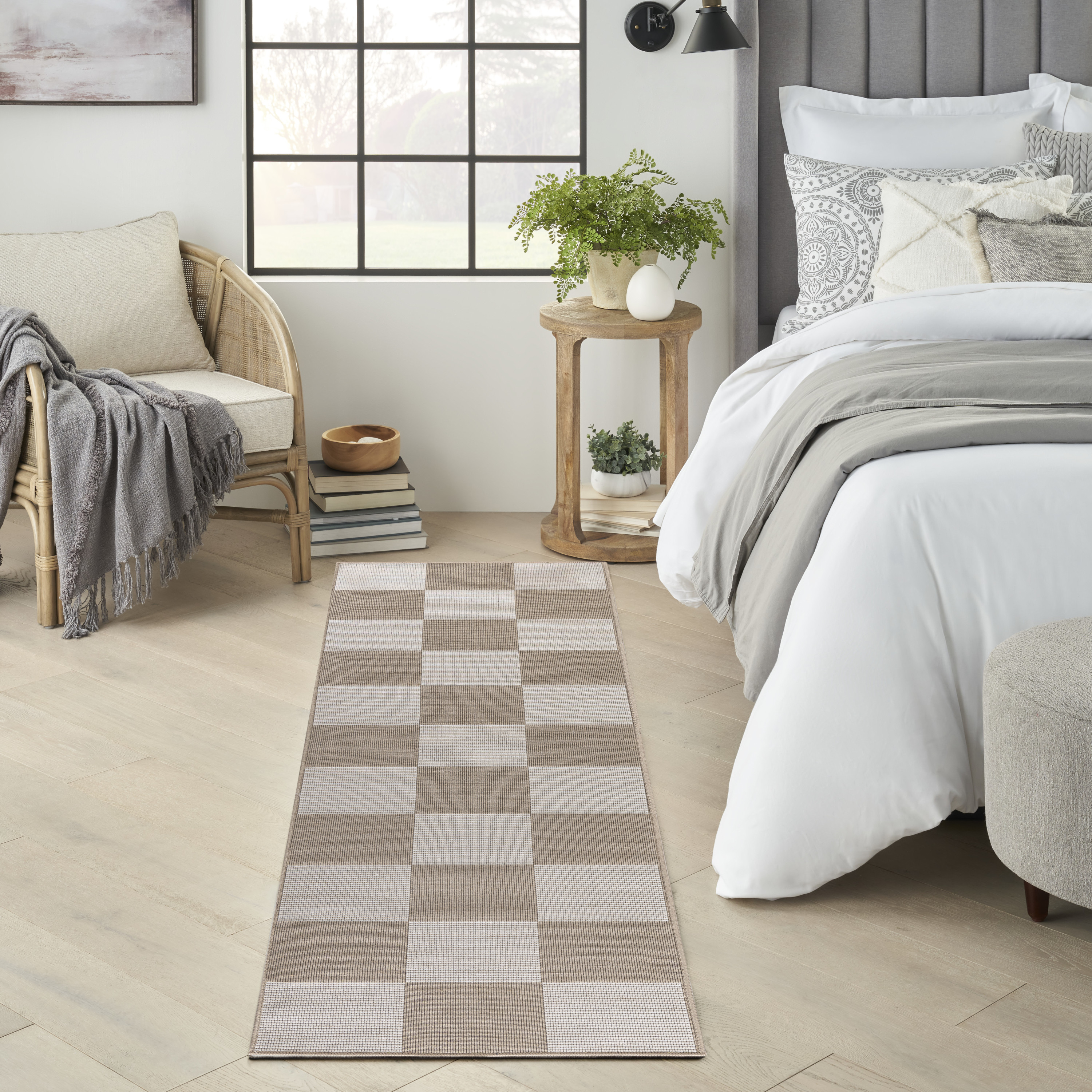 Nourison Washable Modern Jute 2'3" x 7'6" Natural Ivory Modern Indoor Rug