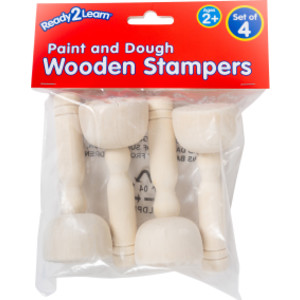 Wooden Dough Stampers - Set of 4