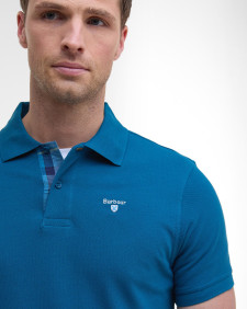 Tartan Pique Polo Shirt Lyons Blue