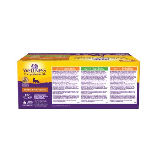 Wellness Complete Health Variety Pack Chicken & Turkey Lovers back packaging