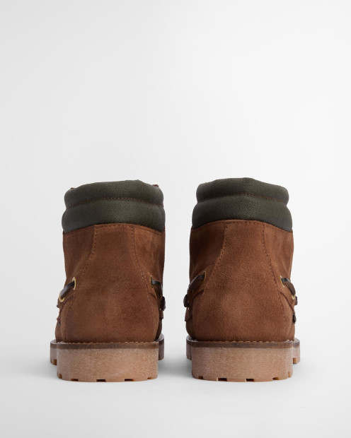 Re-Engineered Tiller Moccasin Boots Cognac Suede