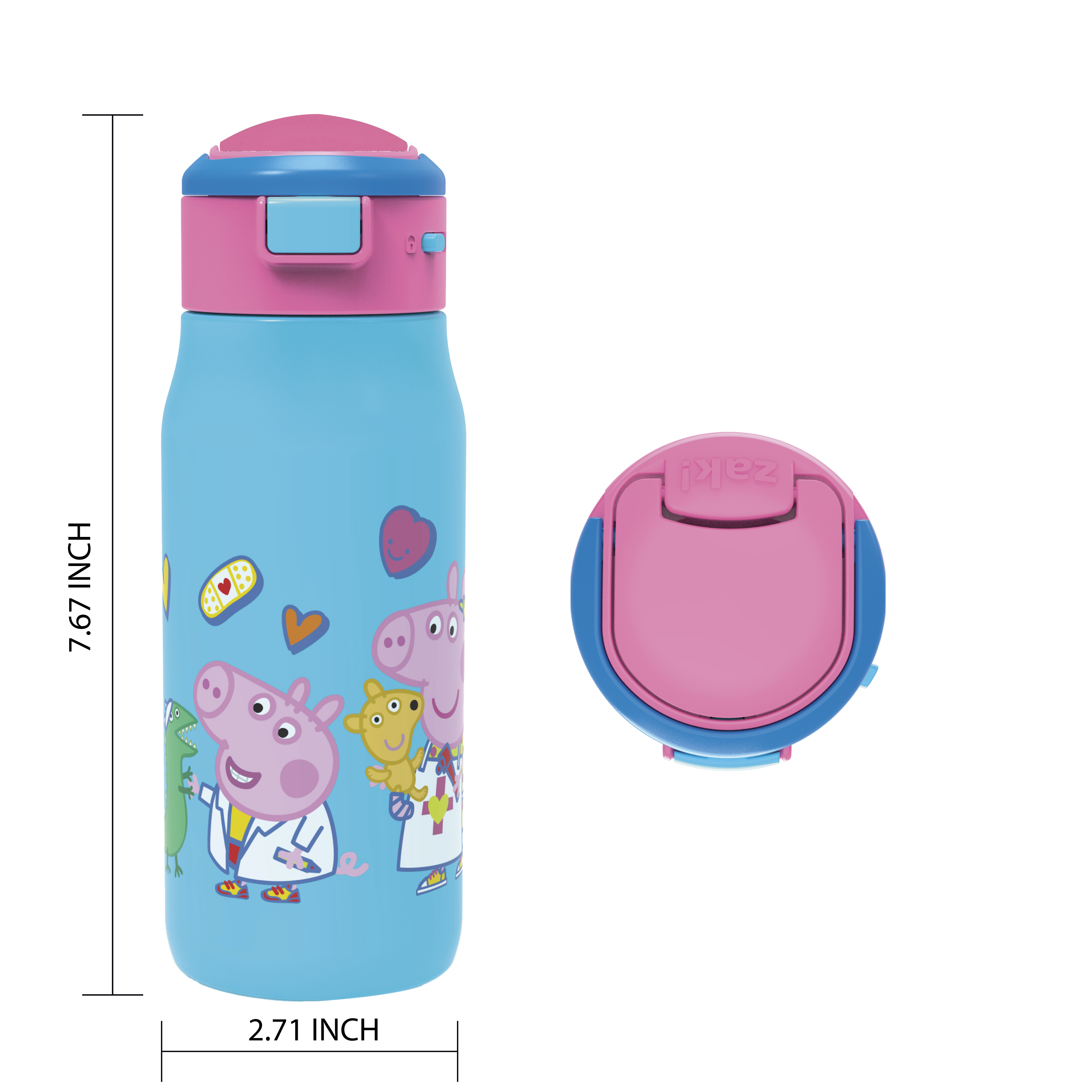 Peppa Pig 13.5 ounce Mesa Double Wall Insulated Stainless Steel Water Bottle, Peppa and Friends slideshow image 10 Peppa Pig 13.5 ounce Mesa Double Wall Insulated Stainless Steel Water Bottle, Peppa and Friends slideshow image 10