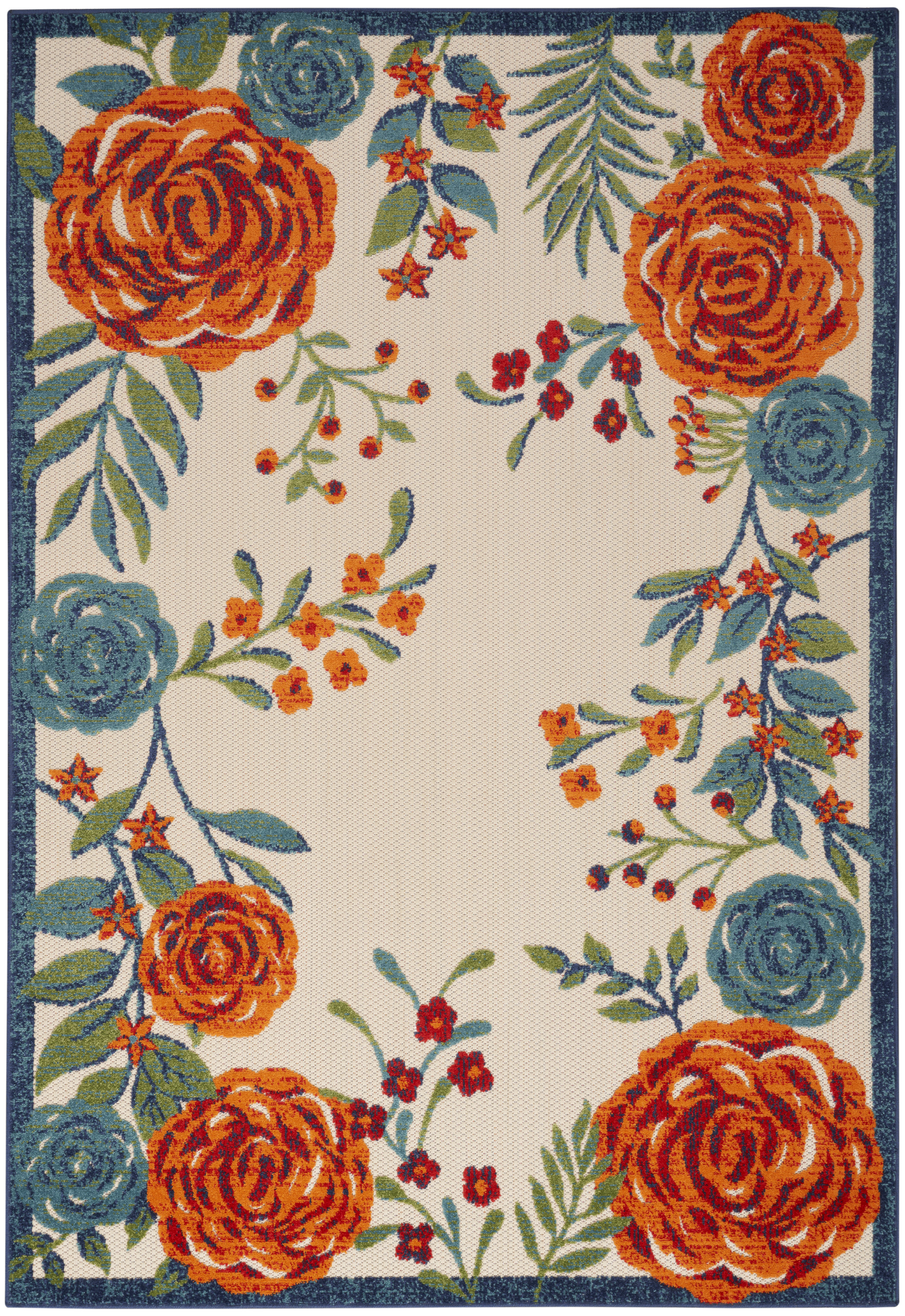 Nourison Aloha 6' x 9' Ivory Multicolor Outdoor Rug